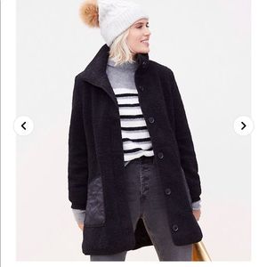 Loft quilted Sherpa funnel neck coat jacket